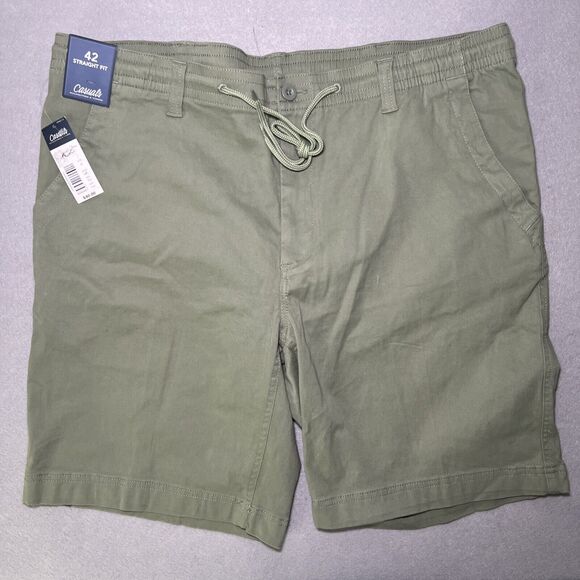 Roundtree Yorke Casuals NWT Mens Shorts Size 42 Straight Fit Drawstring Olive - Picture 1 of 11